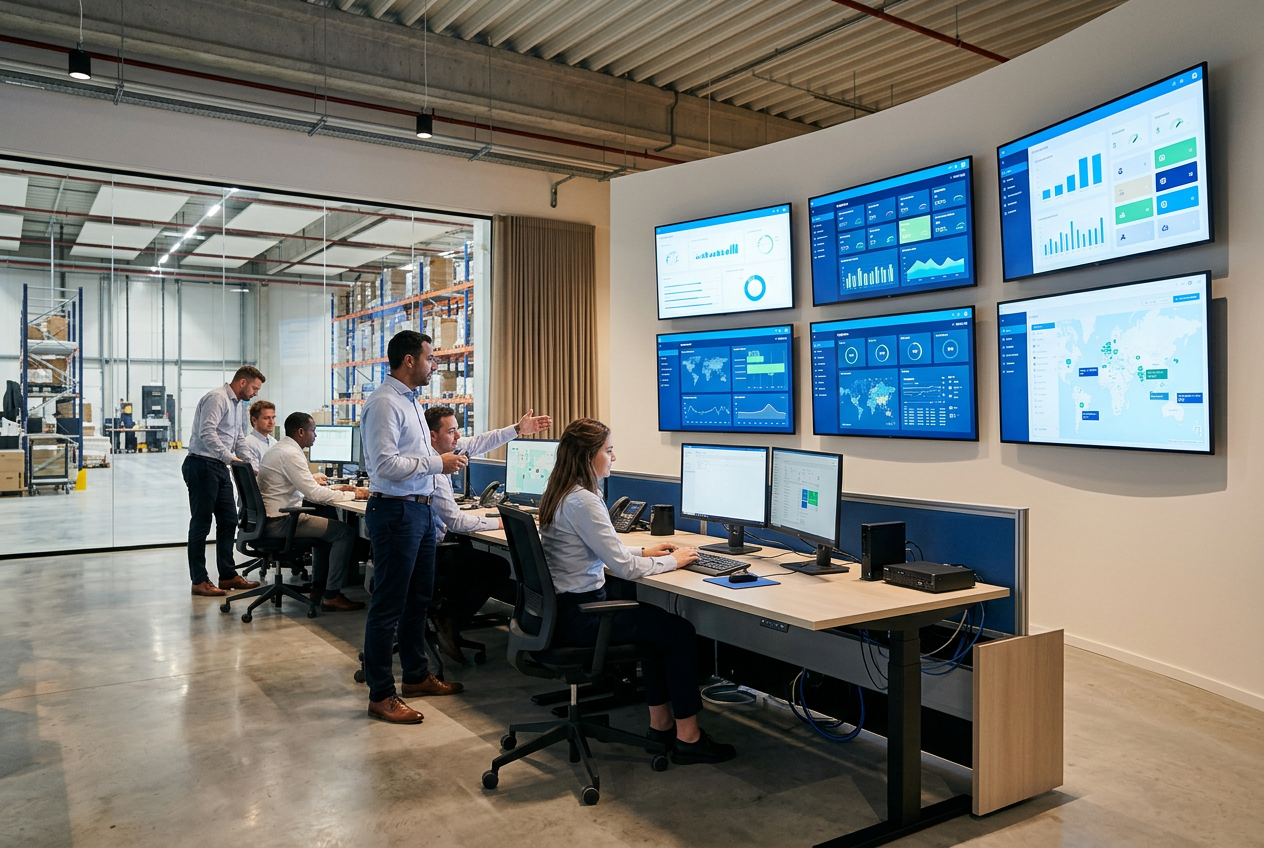 Live operational dashboards across workplace displays